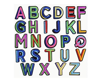 Embroidered Two-Tone Alphabet Patches | Iron-On & Sew-On