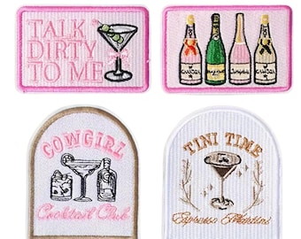 Pink Cowgirl Embroidered Iron-On Patches: Western Bachelorette Party