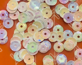 White Glossy 5mm Round Cup Sequins Loose 1,000 pieces