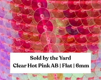 Cinta de lentejuelas planas rosa cristal tornasol 6mm – Por yarda | Para bordado, moños y proyectos coquette