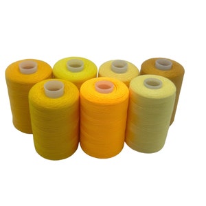 Yellow Polyester Thread Spool: 1000 Yards, Sew All Thread