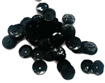 6mm Black Cup Sequins. Metallic Sequins. 6mm Black Sequins. Sequins Loose Sequins. 1000 sequins per package