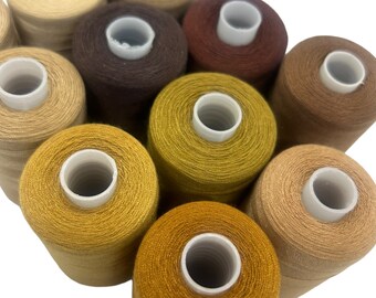Brown Polyester Thread Spool | Sew All, 1000 Yards, 10 Shades | Sewing Quilting Embroidery