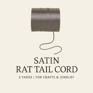 Gunmetal Gray Rat Tail Cord – 3mm | 5 Yards | Satin Cord for Jewelry Making, Bows, Macramé & Crafts | Silver Gray Cording