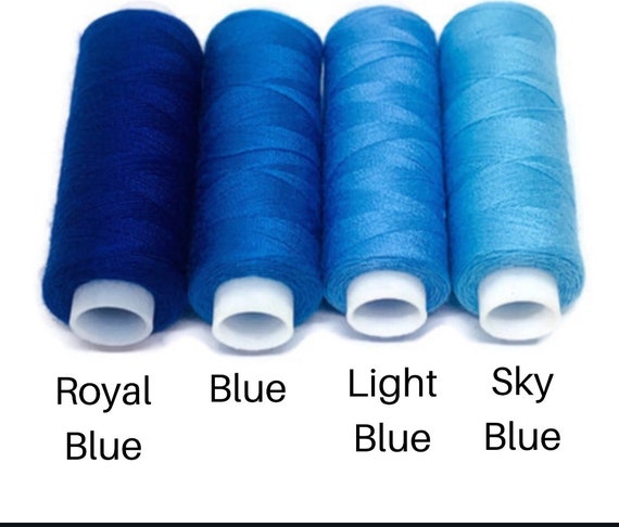 Blue Thread. Royal Blue Sew All Polyester Thread Spool. Navy Blue 100%  Polyester Thread. 250 Yards 