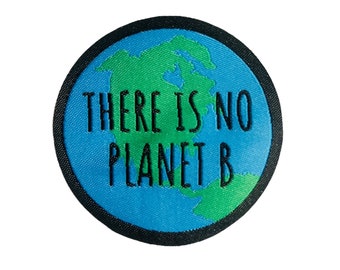 Patch Il n'y a pas de planète B | Applique thermocollante Terre. Écusson Planète Fer À Repasser. Patch de signe. Patch pour vêtements.