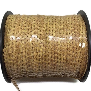 Wood-Like Sequin Trim: Flat 6mm Round Sequins By The Yard