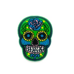 Day of the Dead Iron-on Applique. Skull Patch. Mexican Skull Patch Iron On Patch