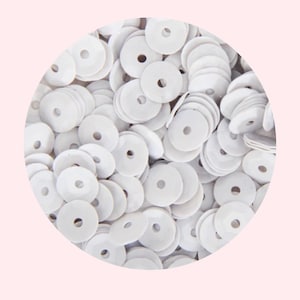6 mm Weiß & Off White Cup Pailletten: Metallisches Finish, DIY Crafting