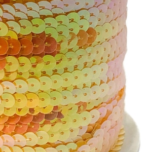 6mm Light Peach Iridescent Flat Sequin Trim – By the Yard | For Embroidery & Aesthetic DIY Projects  | 6mm | Sequin Ribbon By The Yard
