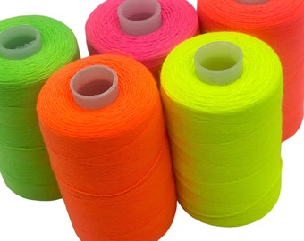 Neon Thread. Neon Pink Sew All Polyester Thread Spool. Neon Yellow 100% Polyester Thread. 1000 Yards