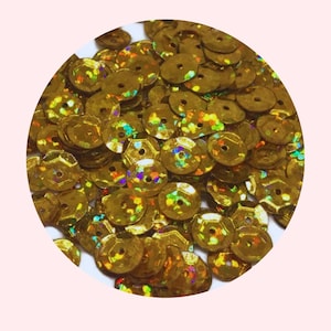 6mm Warm Gold Holographic Sequins | 1000 pcs | For Fall Embroidery, Holiday DIY, Gift for Crafters