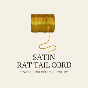 Gold Rat Tail Cord: 3mm Satin Polyester for Macrame, Jewelry - 5 Yards