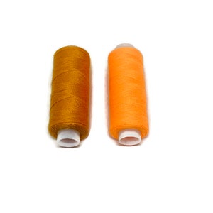 Neon Orange Polyester Thread Spool: 250 Yards