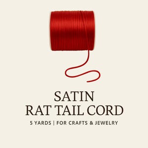 Red Satin Rat Tail Cord – 3mm | 5 Yards | For Jewelry Making, Crafts & Macrame | Cord for Bracelets, Beading, DIY Projects