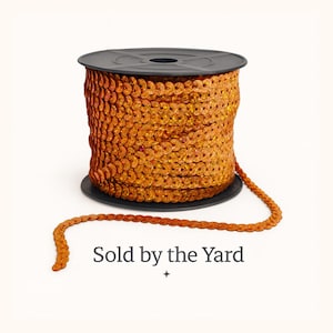6mm Orange Holographic Faceted Cup Sequin Trim – By the Yard | For Costumes, Embroidery  | 6mm | Sequin Ribbon By The Yard