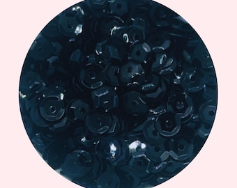 5mm Black Cup Sequins | Metallic Paillettes 1000pcs | Halloween Gothic Costume Embroidery Sewing