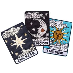 The Sun Tarot Patch | The Star Patch | The Moon Patch | Tarot Patches | Iron-On |  Tarot patch | Tarot Card Patch
