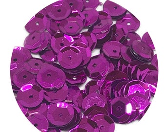 Paillettes roses de 6 mm. Paillettes fuchsia. Paillettes fuchsia 6 mm. 1 000 paillettes par paquet