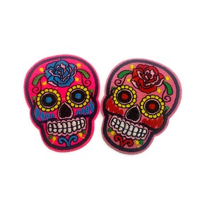 Day of the Dead Iron-on Applique. Skull Patch. Mexican Skull Patch Iron On Patch