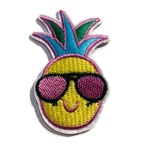 Pineapple with Sunglasses Embroidered Iron-on Applique