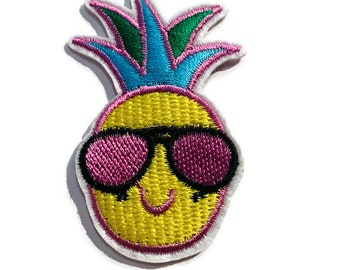 Pineapple with Sunglasses Embroidered Iron-on Applique