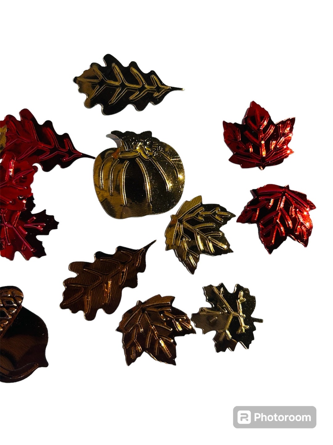 Fall Metallic Sequins Mix: Leaf & Pumpkin Embellishments (150 Pc, No ...