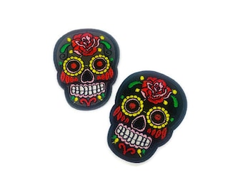 Day of the Dead Iron-on Applique. Skull Patch. Mexican Skull Patch Iron On Patch