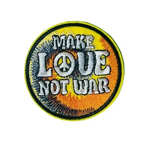 Make Love Not War Iron-on Applique. Iron On Patch. Hippie Patch