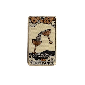 Aufnäher mit Temperance-Tarot-Motiv, gestickt, zum Aufbügeln