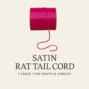 Pink Fuchsia Satin Rat Tail Cord – 3mm | 5 Yards | For Jewelry Making, Crafts & Macrame | Cord for Bracelets, Beading, DIY Projects