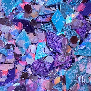 Mermaid Mix Glitter Flakes: Blue, Purple, Pink - Resin & Slime DIY
