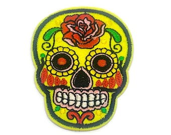 Day of the Dead Iron-on Applique | Skull Patch | Mexican Skull Patch Iron On Patch