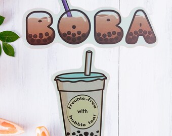 Boba Tea Sticker | Bobba Tea Sticker | Bobba Bubble Tea | Boba Tea Stickers Pack | Kawai Stickers | Milk Tea Stickers