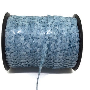 Ocean Blue Sequin Trim: Flat 6mm Sequins By The Yard