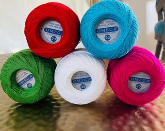 Omega Crochet Thread No. 20 | Mercerized Cotton Yarn 30g