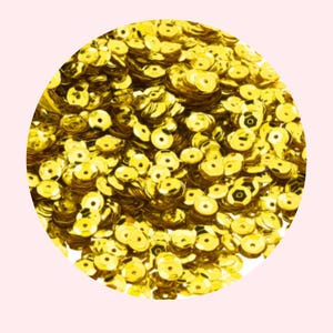 6mm Yellow Cup Sequins: Metallic Embroidery, DIY Crafts (1000 pcs)