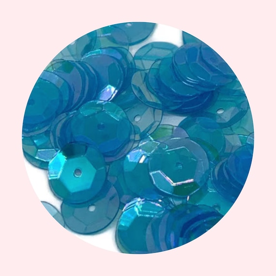 8mm Cup Sequins: Clear Blue AB Iridescent, 1000pcs