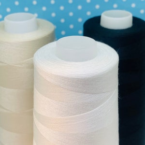 3000 yards All Purpose Thread. Sew All Polyester Thread Spool. White 100% Polyester Thread. Black thread. White thread