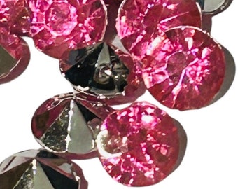Diamantes de imitación de vidrio rosa, gemas con punta (300 unidades)