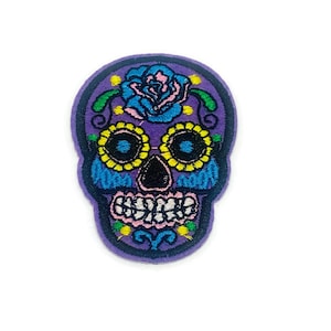 Day of the Dead Iron-on Applique. Skull Patch. Mexican Skull Patch Iron On Patch