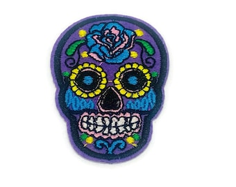 Day of the Dead Iron-on Applique. Skull Patch. Mexican Skull Patch Iron On Patch