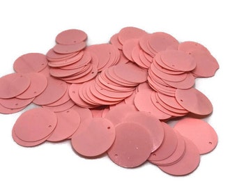 Baby Pink Round Sequins. 20mm Sequins. Glossy Baby Pink Sequins. Baby Pink Paillettes