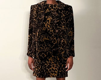 Yves Saint Laurent Trompe L'oeil Animal Print Chenille Dress