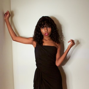 Vintage Valentino Gathered Silk Crepe Mini Dress
