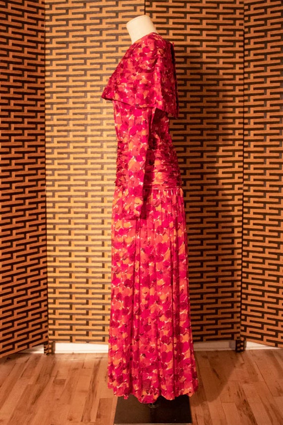 Nora Elias floral printed silk chiffon maxi dress - image 4