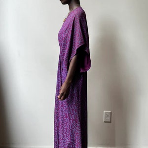 Zandra Rhodes Violet Squiggle Print Rayon Crepe Maxi Dress image 3