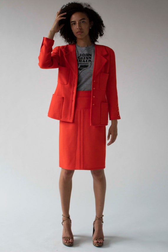 chanel red suit