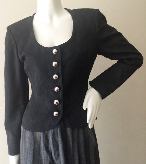 Rare Vintage Patrick Kelly Paris Black Blazer w/ S