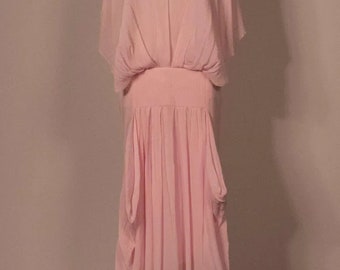 JW Anderson blush pink sheer silk full length gown